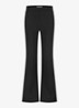 Sally mid waist straight fit broek van travelstof - Zwart