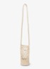 Macramé crossbody met logo - Naturel