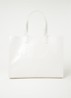 Alicon shopper met crocostructuur - Creme