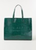 Alicon shopper met crocostructuur - Groen