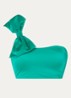 Liennaa one shoulder bikinitop met uitneembare vulling en strikdetail - Groen
