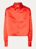 Arlen cropped blouse van satijn  - Rood