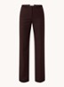 Lyra mid waist flared fit pantalon in wolblend - Bruin