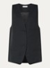 Melrose oversized gilet in linnenblend  - Zwart