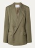 Newark double-breasted blazer in scheerwolblend met klepzakken - Legergroen