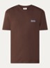 Catna T-shirt met logoborduring en backprint - Bruin
