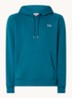 Hoodie met logo- en backprint - Petrol