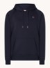 Hoodie met logo- en backprint - Donkerblauw