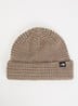 Fisherman grofgebreide muts met logo - Lichtbruin