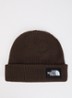 Salty Lined grofgebreide muts met logo - Donkerbruin