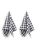 Gingham theedoek 50 x 70 cm set van 2 - Zwart