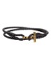 Armband van gevlochten leer - Donkerbruin