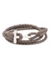 Armband van gevlochten leer - Grijs