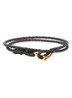 Armband van gevlochten leer - Antraciet