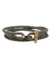 Armband van gevlochten leer - Bronsgroen