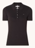 1985 slim fit polo van piqué katoen met logo - Zwart