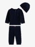 Babyset met trui, broek en muts 3-delig - Donkerblauw