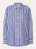 Blouse met streepprint en borstzak - Petrol