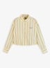 Blouse met streepprint en logoborduring - Geel