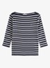 Cody longsleeve met logoborduring - Donkerblauw/Gebroken wit