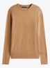 Fijngebreide pullover in kasjmierblend met logoborduring - Camel
