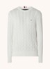 Flag Embroidery Cable Knit Jumper - Wit
