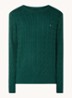 Flag Embroidery Cable Knit Jumper - Groen