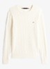 Flag Embroidery Cable Knit Jumper - Ivoor