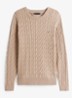 Flag Embroidery Cable Knit Jumper - Staalblauw