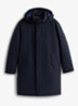 Gewatteerde parka met capuchon en waterafstotende coating - Donkerblauw