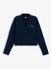 Grofgebreid vest met logoborduring - Donkerblauw