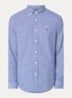 Heritage regular fit overhemd met ruitdessin en logoborduring - Royalblauw