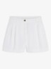 High waist wide fit chino met logoborduring - Gebroken wit