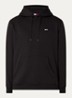 Hoodie met gemêleerd dessin en logoborduring - Zwart
