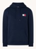Hoodie met kangoeroezak en logo - Donkerblauw