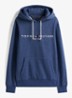 Hoodie met kangoeroezak en logoborduring - Aegean Sea Heather / blauw