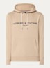 Hoodie met kangoeroezak en logoborduring - Sandalwood / beige