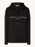 Hoodie van fleece met logoborduring - Zwart