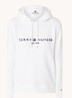 Hoodie van fleece met logoborduring - Wit