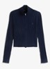 Kabelgebreid vest met logo - Donkerblauw