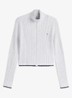 Kabelgebreid vest met logo - Wit
