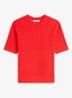 Kabelgebreide top met logoborduring - Rood