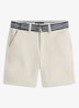 Korte chino in katoenblend - Beige