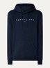 Linear Logo Embroidery Kangaroo Pocket Hoody - Donkerblauw