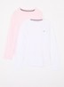 Longsleeve met logoborduring in 2-pack - Lichtroze