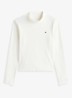 Longsleeve top met logoborduring - Wit