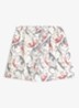 Loose fit korte broek van linnen met print en steekzakken - Beige