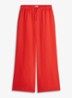 Mid waist wide fit palazzo broek van linnen - Koraalrood