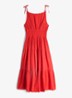 Midi jurk in katoenblend - Rood