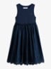 Mini jurk van katoen - Donkerblauw